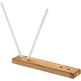 Feekoon Wood 9.8" Ceramic Crock Knife Sharpener,2-Rod Turn Box for Kitchen | Premium 2000 grit ceramic sticks for repairing and polishing blades. Bamboo base with preset 30/40-degree sharpening angles