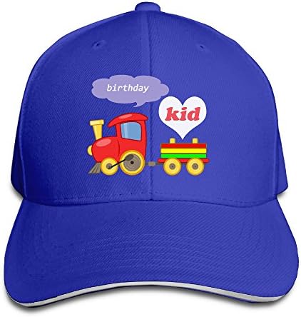 YLSD Birthday Kid Unisex Washed Twill Sandwich Bill Cap Adjustable Peaked Baseball Cap Fashion Golf Hat Cool Baseball Caps &amp; Golf CapsCool Golf Caps RoyalBlue