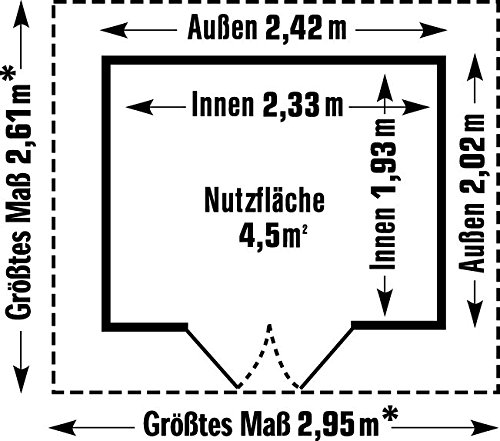 Ondis24 Gartenhaus 2,42x2,02m, Gerätehaus Kunststoff/Metall, Fahrradschuppen mit Satteldach, Geräteschuppen UV-beständig – Bild 7