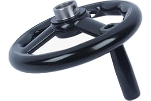 3 Spoked Milling Hand Wheel with Detachable Rotary Handle Ø100-200mm Bakelite Anti Slip Black Lathe Handwheel for Lathe Milli