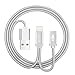 iPhone 7 Aux Adapter Charge and Headphone,UNOOE 2 in 1 Lightning to Lightning Adapter with iPhone Charger USB Lightning Cable for Audio&Charging&Call for iPhone X/8/7 Plus/6/6 Plus/5S,iPad(Silver)