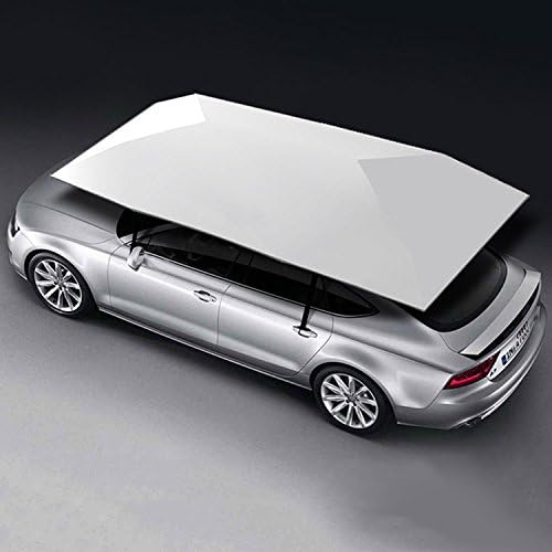 Safflower Portable Automatic car Cover Umbrella Outdoor car Tent Umbrella car Cover UV Protection kit Sunscreen Cover Remote Control (Three Colors) (Fully Automatic, Gray)
