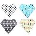 MKONY Baby Bandana Drool Bibs with 2 Snaps,Arrows & Triangles Set,4-Pack Soft Absorbent Cotton, Cute Baby Gift for Boys & Girls