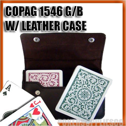 Copag Plastic Cards Leather Case Set 1546 Green Burgundy Bridge Size Regular Index Somervillewines Com