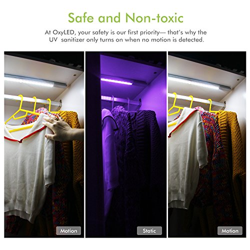 20 LED Motion Sensor Wardrobe Lights with UV Sterilizer, 2in1 OxyLED