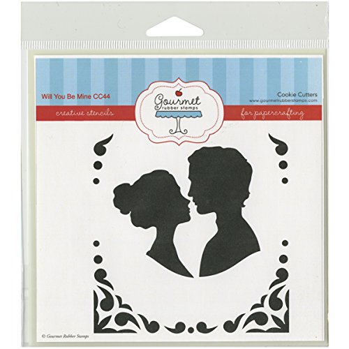Gourmet Rubber Stamps Will You Be Mine Stencil, 6 x 6