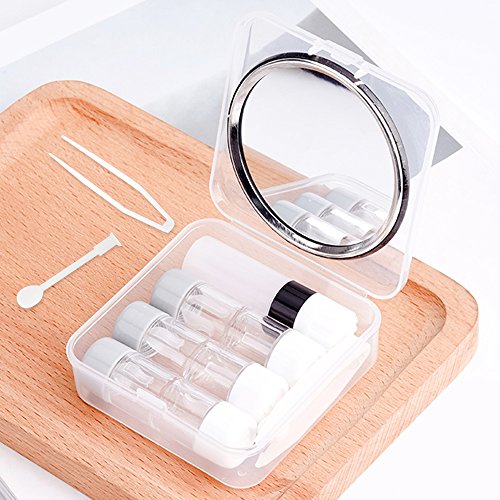 Contact Lens Case Portable Travel Glasses Box Eye Care Kit With a Carry-On Mirror