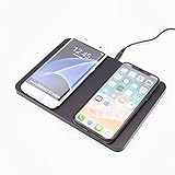 Dual Wireless Charger Pad for iPhone 8 iPhone 8 Plus iPhone X Samsung Note 8 S8 S8+ S7 S7 Edge S6 S6 Edge and Other Qi-enabled Device (AC Adapter Included)-Black