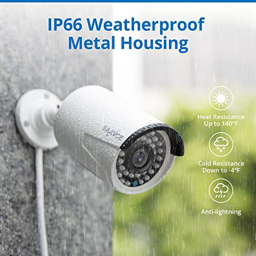 Expandable 5MP 8CH True POE Security Camera System 4x2MP Surveillance Indoor Outdoor Cameras,Built-in Microphone,100FT Night Vision for 7/24 Recording,H.264+ to Save Storage,1 TB Hard Drive Included