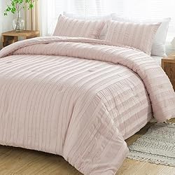 Andency Pink King Size Comforter Set, 3 Pieces Boho
