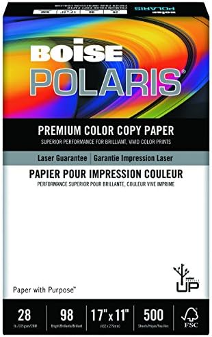 Boise Polaris Tabloid (279 x 432 mm) Ink Jet Paper – Multi-Coloured (Tabloid Inkjet Paper (279 x 432 mm), Universal, 500 Sheets)