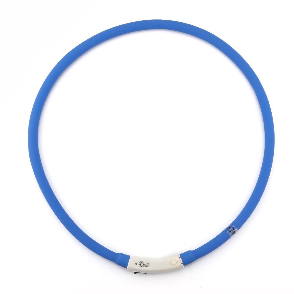 ZOGIN Collar de perro LED, collar de seguridad recargable USB para perro gato y otro animal doméstico, color azul