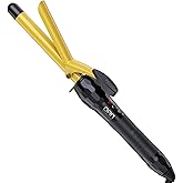DAN Technology 3/4 Inch Curling Iron Wand, Tourmaline Ceramic Hair Curler with LCD Display (180°F–430°F), Fast Heating, Dual Voltage, Auto Shut-Off, Black & Gold