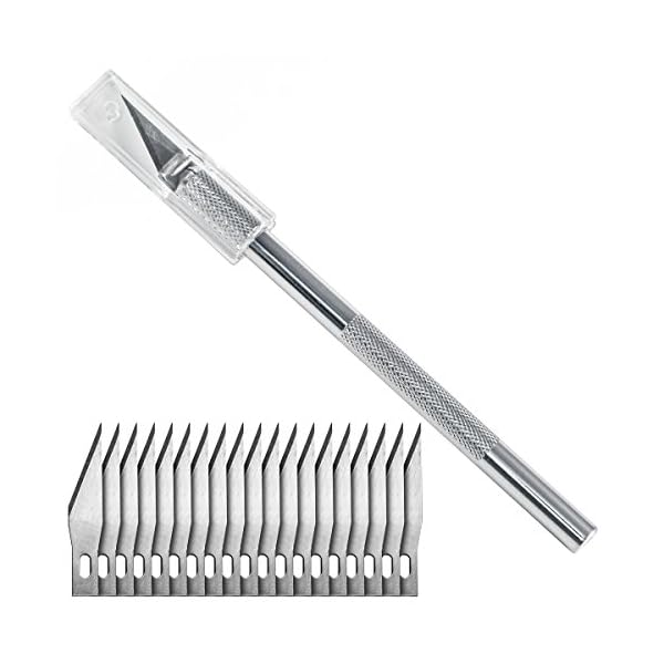 WashatiÂ® PrÃ¤zisions-Bastelmesser Set mit 20 Skalpell Ersatzklingen Typ #11: Hobbymesser fÃ¼r Modellbau, Basteln & DIY