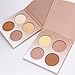 Makeup Luminous Shimmer Glow Kit Highlighter Powder Palette -4 Color Compact Set