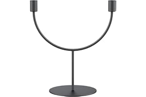 smtyle Black Candelabra Tapered Candlestick Candle Holders for Taper Candlesticks Set of 1 with Iron-0.9" Diameter Ideal for Table Fireplace Gothic Decoration