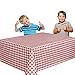 Toy Cubby 6 Christmas Party Vinyl Tablecloths - Red and White Checked Picnic Camping Party Supply Table Cover. Birthdays, Gatherings, Holidays, BBQ s - 108 x 54 inches Vinyl Tablecloth