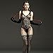 Women Lingeries Sexy Black Lace Fishnet crotchless Bodystocking Tights Free Size Bodysuits (Black), Free size