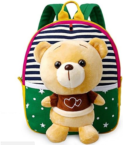Hibelief Kids Backpacks School Bags Cartoon Animal Toddler Shoulder Bags (GreenBear)