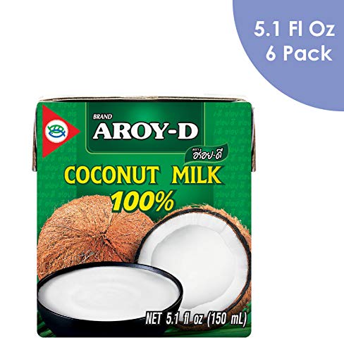 Aroy-D 100% Coconut Milk 5.1 Fluid Ounce (150ml), Pack of 6
