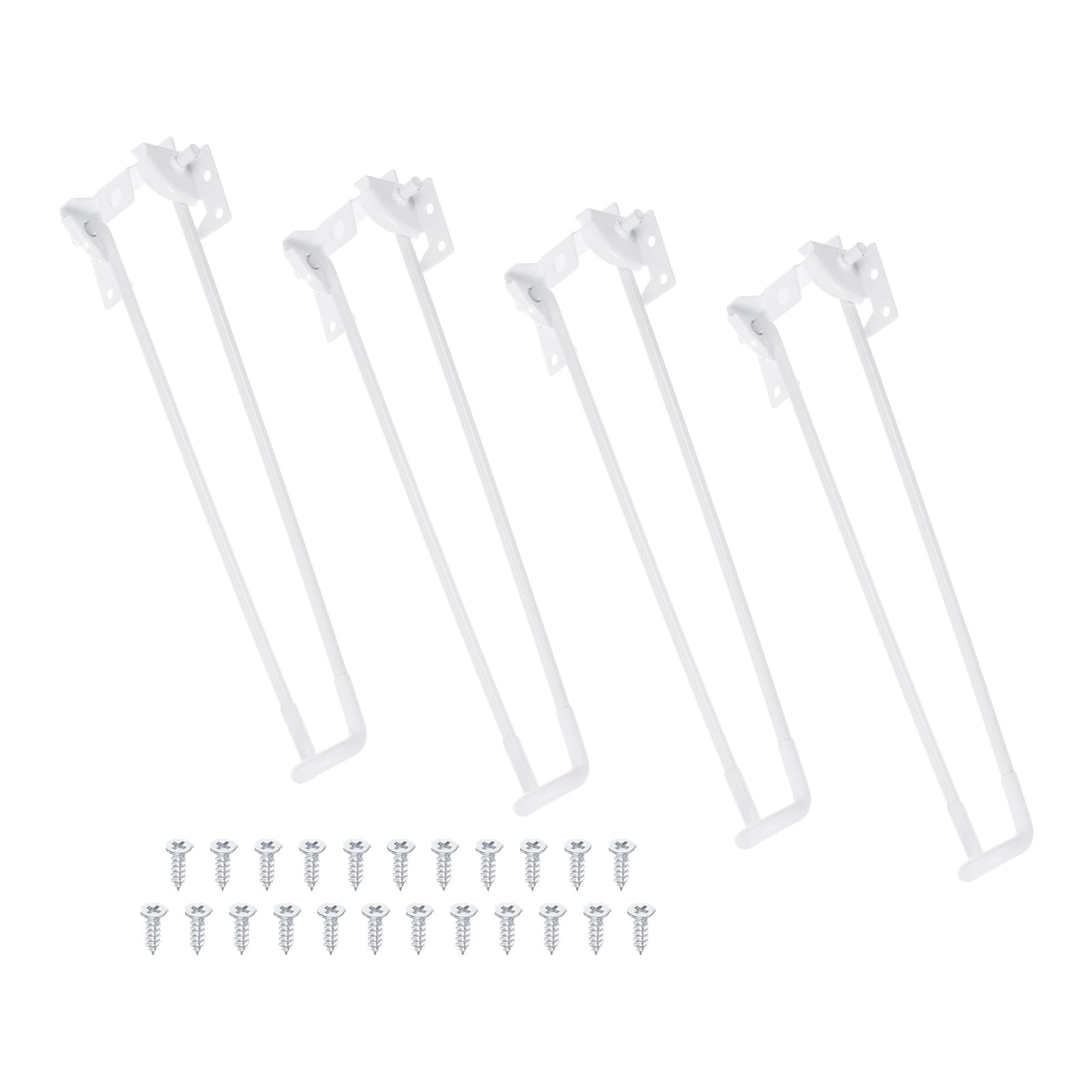 PATIKIL Foldable Hairpin Legs 12 Inch, 4 Pack Metal Folding Table Legs with Rubber Pads& Mounting Screws for DIY Furniture, Coffee Table, Laptop Table, White