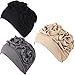 Luckystaryuan 3Pack Womens Chemo Hat Beanie Turban Headwear for Cancer Patients (Style 1)