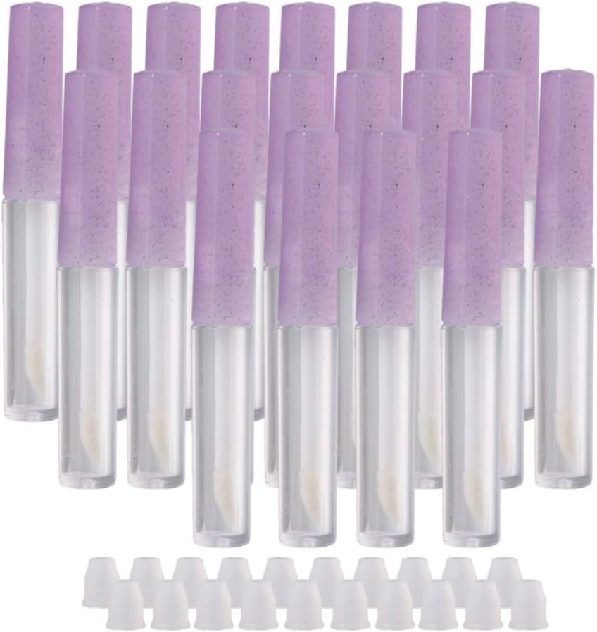 20 Pcs Lip Gloss Tube Containers With Lid 1.3ml Purple