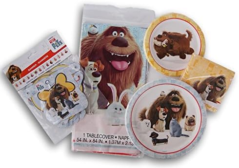 The Secret Life of Pets Party Set - Dinner Plates, Cake Plates and Napkins, Banner, Tablecover