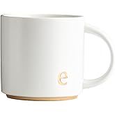 COLLECTIVE HOME - Monogram Ceramic Mugs, 15 oz Golden Initial Coffee Cups, Elegant Alphabet Tea Mugs, Elegant Personalized Mug with Gift Box, Luxurious Cups for Office and Home (e)