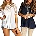 Sunward(TM) Sexy Women Summer Lace Hollow Solid Short Sleeve Blouse