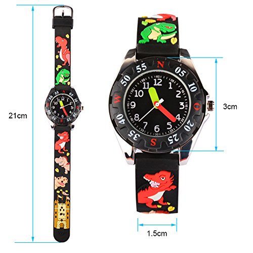 1 Venhoo+Waterproof+Silicone+Wristwatches+Boys+Black