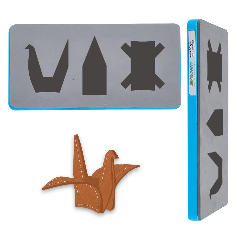 Photo 1 of SUPERDANT Origami Crane Cutting Dies Thousand Paper Cranes Leather Die Cutter Faux Leather Die Cuts Machine Punch Tool for Pendant Jewelry Making DIY Wooden Dies for Pendant Accessory Craft