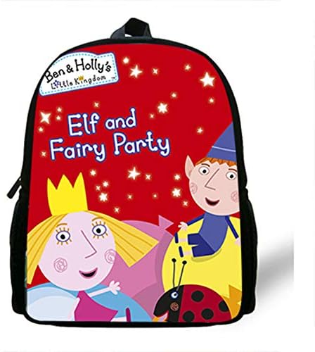 12 inch Cartoon Ben And Holly Kingdom Girls Small Backpack, School Bags Kindergarten boys Baby Mini Bags for 3-7 years old Children