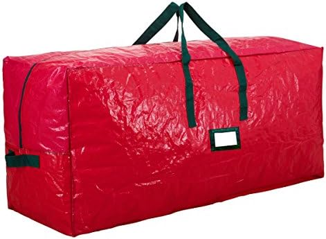 Premium Red Extra Large Holiday Christmas Tree Storage Bag-Fits Trees Up To 9 Feet Tall-Tear Resistant Zippered Bag with Reinforced Handles -65 x 15 x 30 (RED)