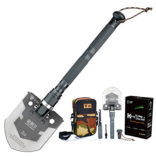 Pagreberya Compact Outdoor Folding Shovel with Knife and Fire Starter