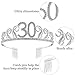 BABEYOND Crystal Rhinestone Tiara Princess Crown Birthday Crowns Silver Diamante Happy 18/20/21/30/40/50/60th Birthday (Silver-30th)