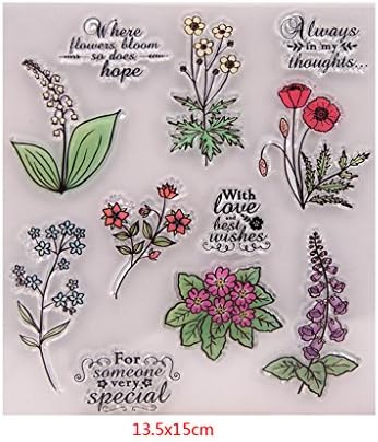 Kimnny 明確なスタンプ スクラップブッキングのdiyカードクラフトのための透明なシリコーンの明確なゴム製スタンプ花 B0wkmyz7 355円