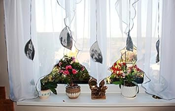 Ines Sehr schöne Fertig Gardine/Gardine / Stores Vorhang/Silber