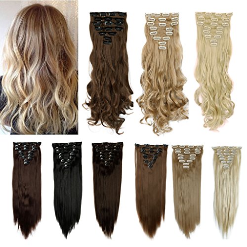 Fut full head 18 clips in 8 piece synthetic hair extens…