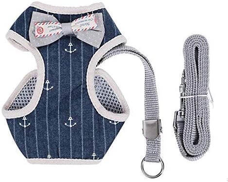 通用 Small Puppies and Cats with Leash Harness Set Cute Comfortable Stylish Cotton Pet Vest