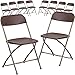 Flash Furniture Hercules Series Plastic Folding Chair Brown - 10 Pack 650LB Weight Capacity Comfortable Event Chair-Lightweight Folding Chair