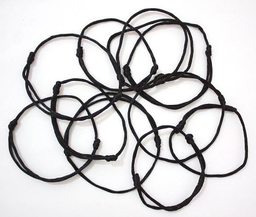 Lot - 10 Handmade Black String Bracelets - Urban Fashion Charm Bangle