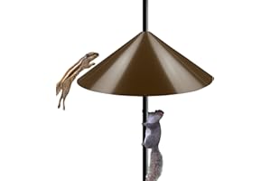 Ansionsol 19 Inch Wide Squirrel Baffle for Bird Feeder Pole, Outside Pole Mount Stopper & Bird House Guard for Outdoor Shepherd’s Hook, Brown, 1 Pack