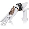 Homeanda White Resin Hand Form with a Stand Ring Hand Chain Bracelet Jewelry Display Stand Holder Organizer Photograph Props Home Decor