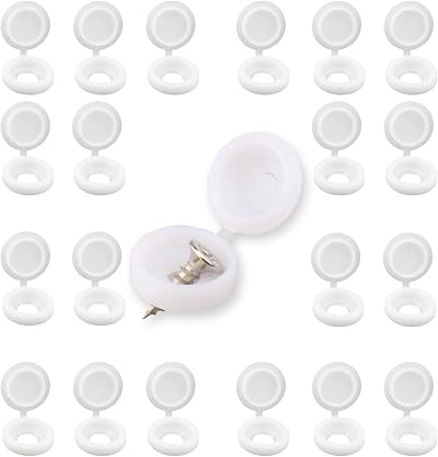 Siqian 50 Pcs Plastic Screw Caps White Concealing Screw Heads