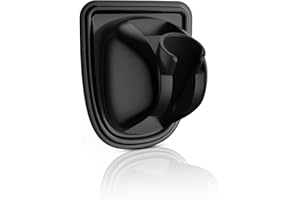 PWERAN Strong Adhesive Shower Head Holder Stainless Steel Adjustable Shower Head Holder Wall Mounted Waterproof Handheld Shower Head Holder for RV Kids Bathroom (Black)