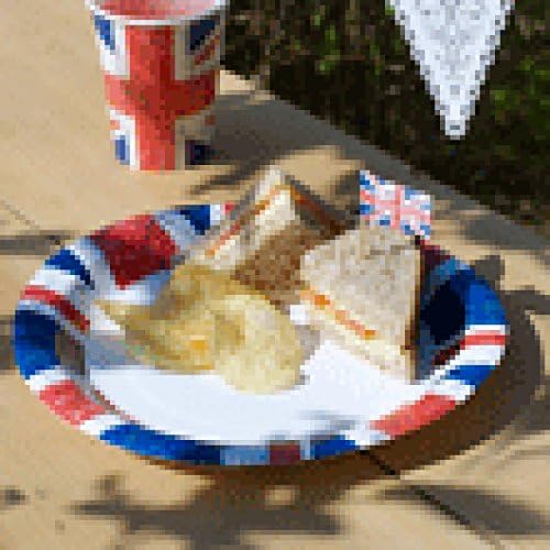 Celebrate Britian Union Jack Olympics Jubilee Decorations Paper Plates Pack of 8-23cm