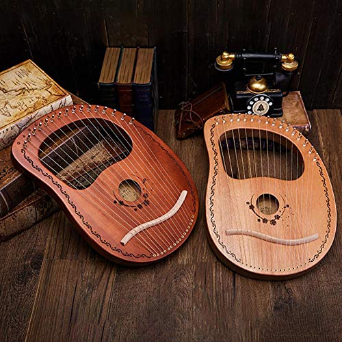 Leiyini Mahogany Lyre Harp 16 String 16 Notes Portable Stable Sound Quality Harp Wooden Musical Instrument