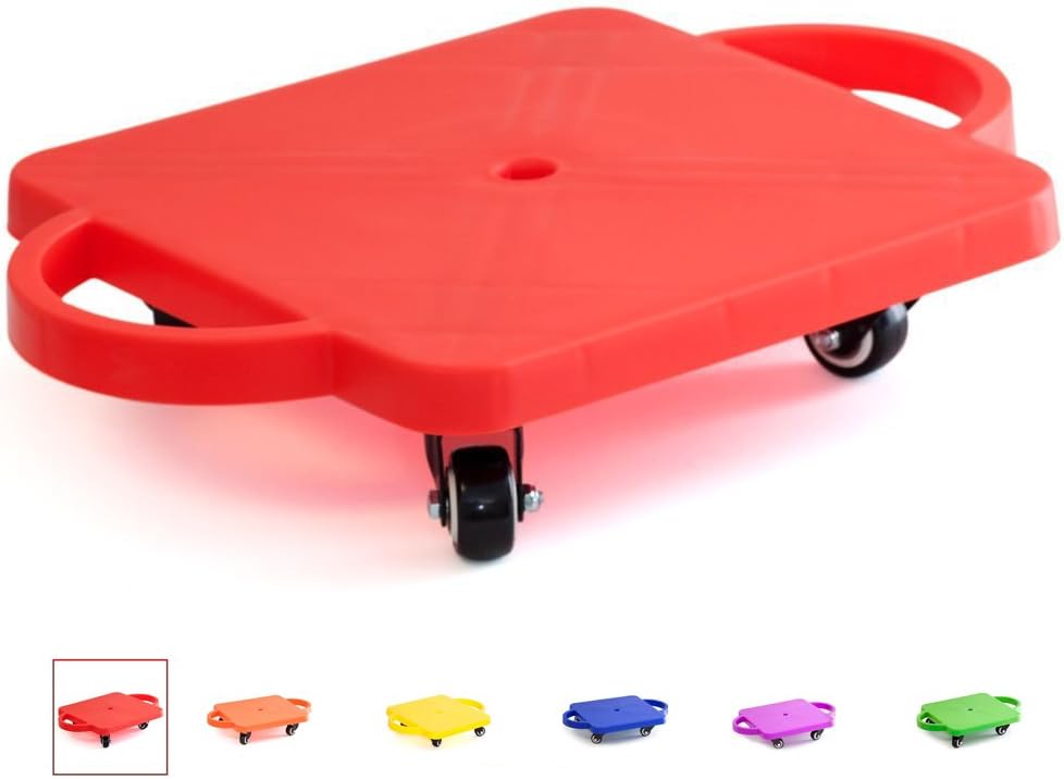 Games & Sports Expert Gym Indoor Plastic Scooter Board with Handles Red