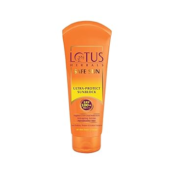 Lotus Herbals Safe Sun Anti-Ageing, Anti-Tan Ultra Sunblock Spf 100+ Pa+++, 50 g